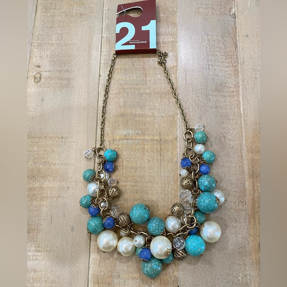 4 Bundle Beaded Statement Bib Necklaces Forever 21 - image 5